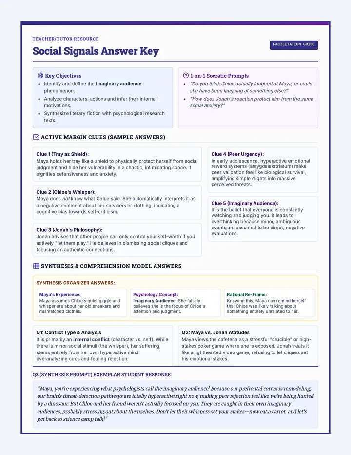 Social Signals Answer Key