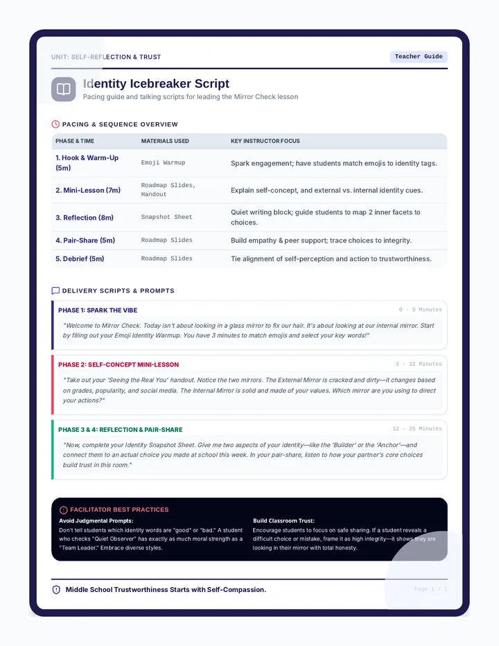 Identity Icebreaker Teacher Guide