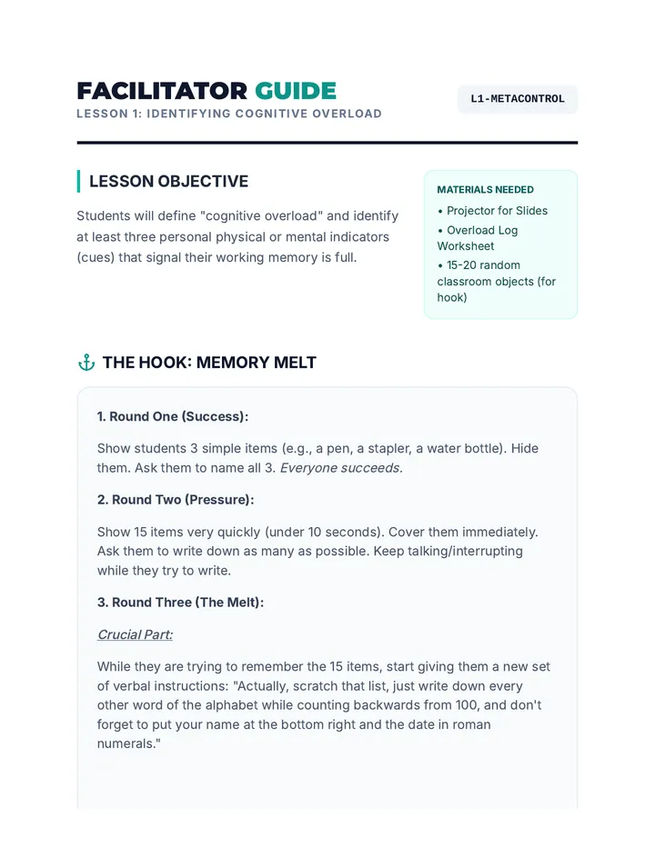Overload Lesson Guide
