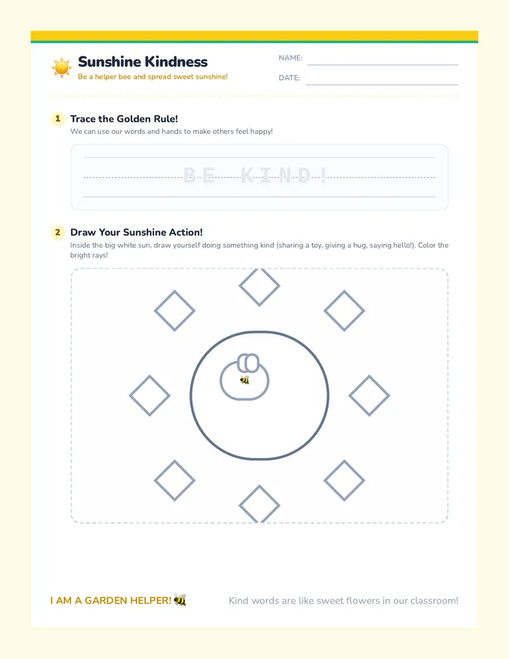 Sunshine Kindness Activity Sheet