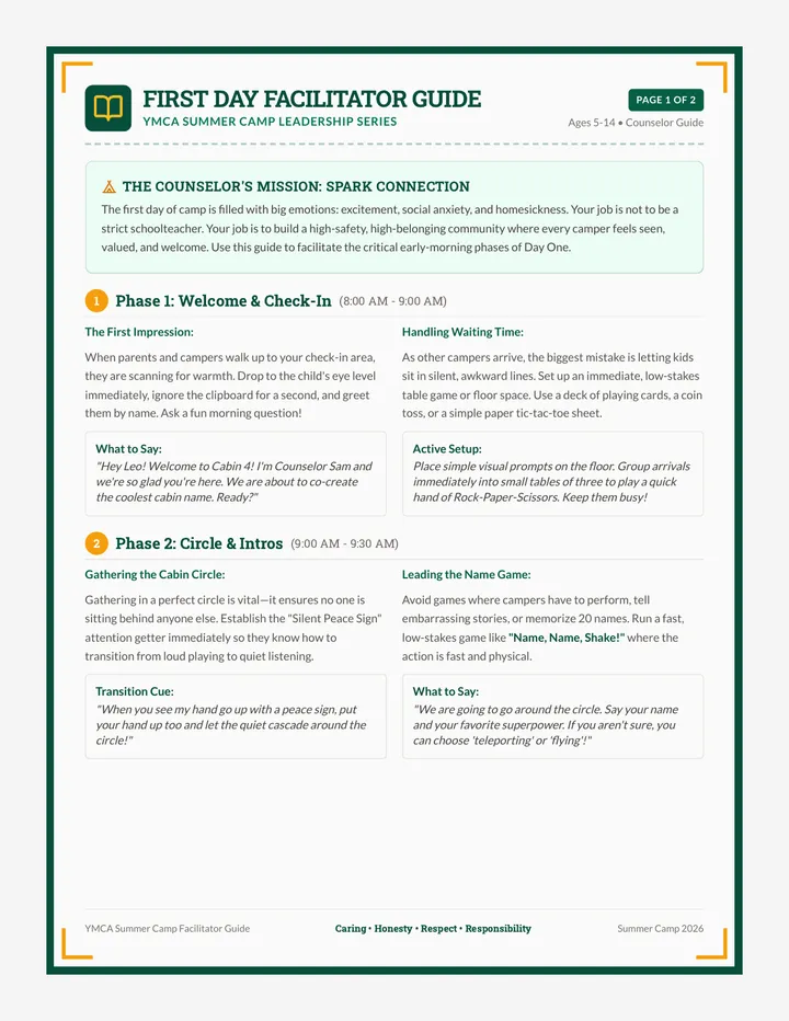 First Day Facilitator Guide