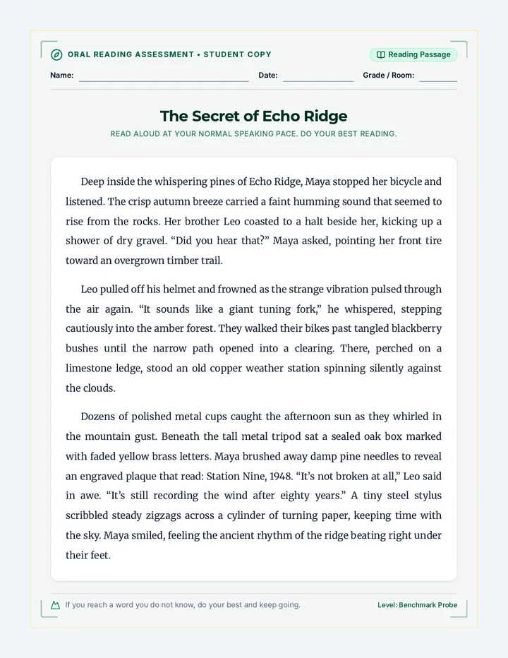 Echo Ridge Student Passage