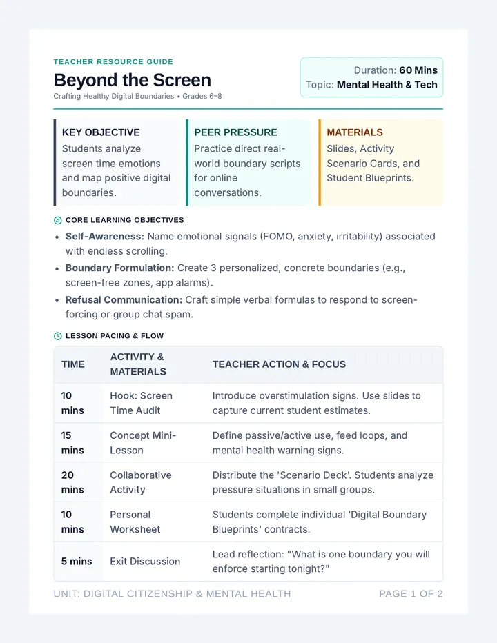 Beyond the Screen Teacher Guide