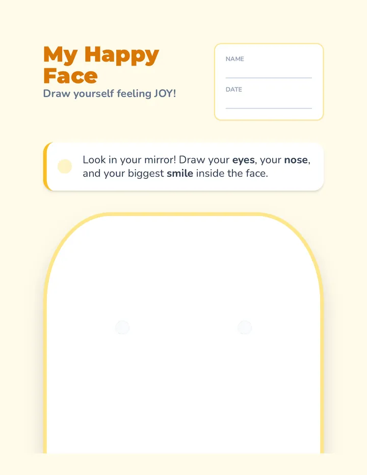 My Happy Face Worksheet