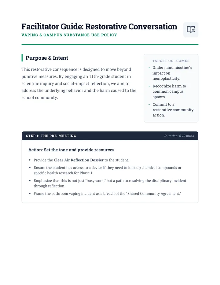 Restorative Facilitator Guide
