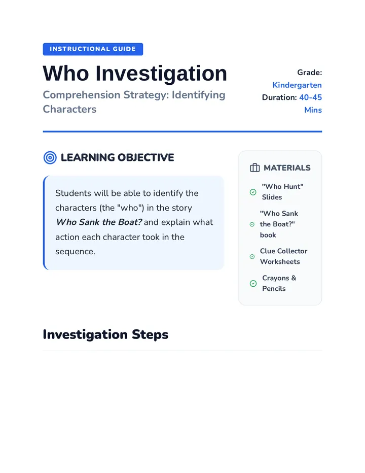 Who Investigation Guide