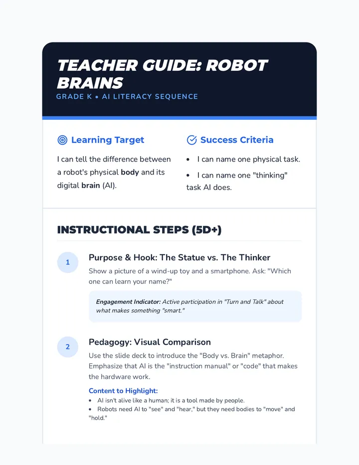 Robot Brains Teacher Guide
