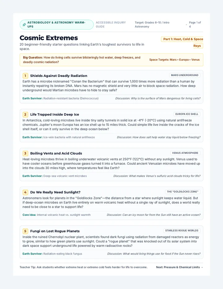 Cosmic Extremes Question Bank