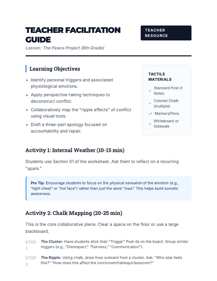 Peace Project Teacher Guide
