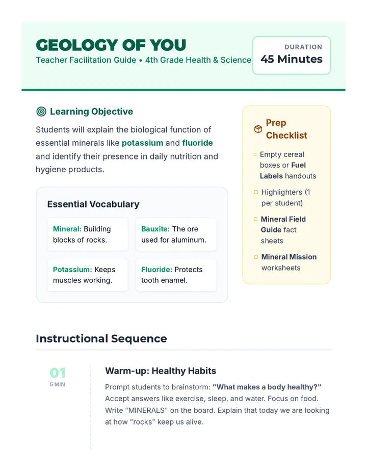 Geology of You Teacher Guide