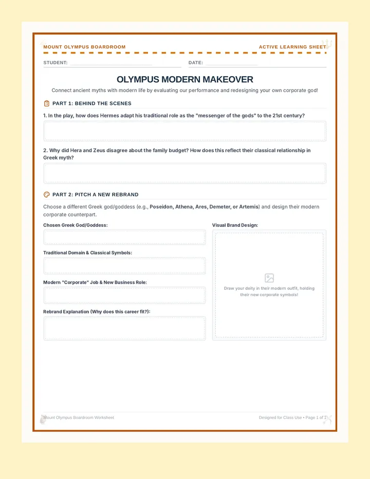 Olympus Modern Makeover Worksheet