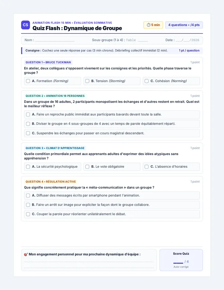 Dynamique Express Quiz