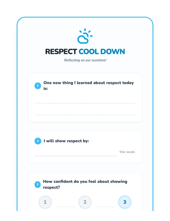 Respect Cool Down Reflection