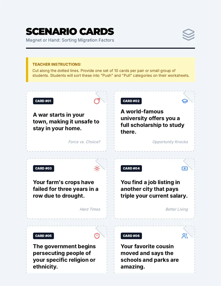 Migration Scenario Cards