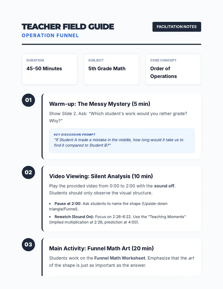 Operation Funnel Teacher Guide