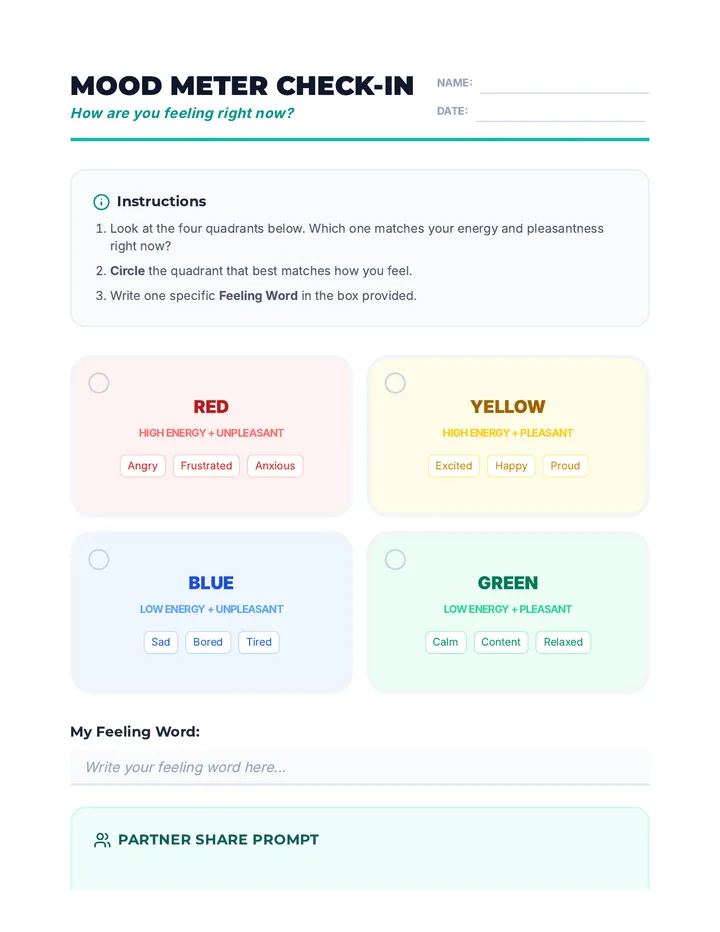 Mood Meter Check-In Handout • Material • Lenny.com