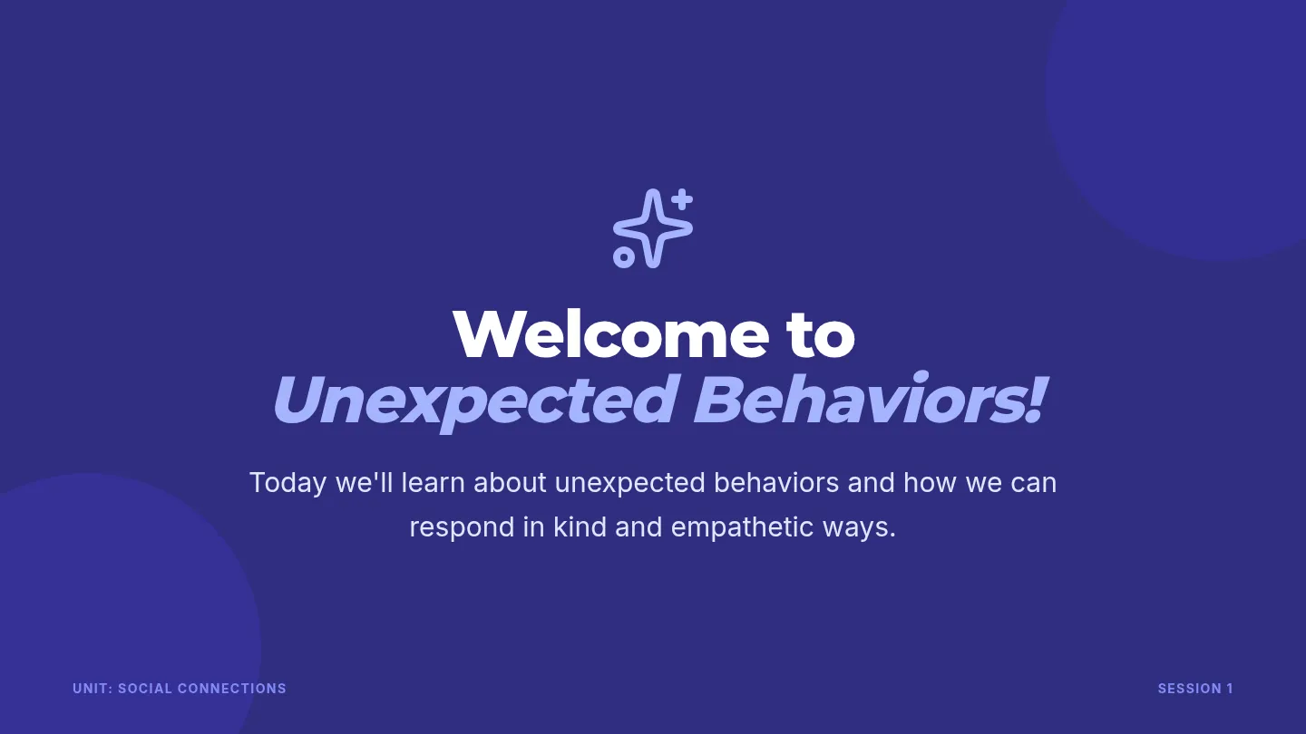 Unexpected Behaviors Slides