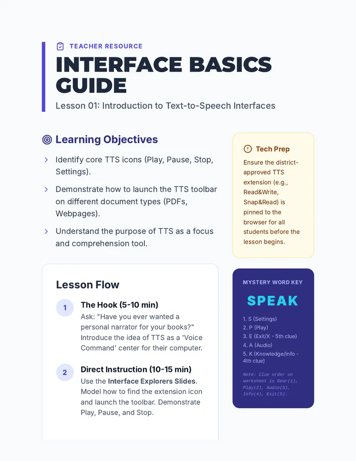 Interface Basics Teacher Guide