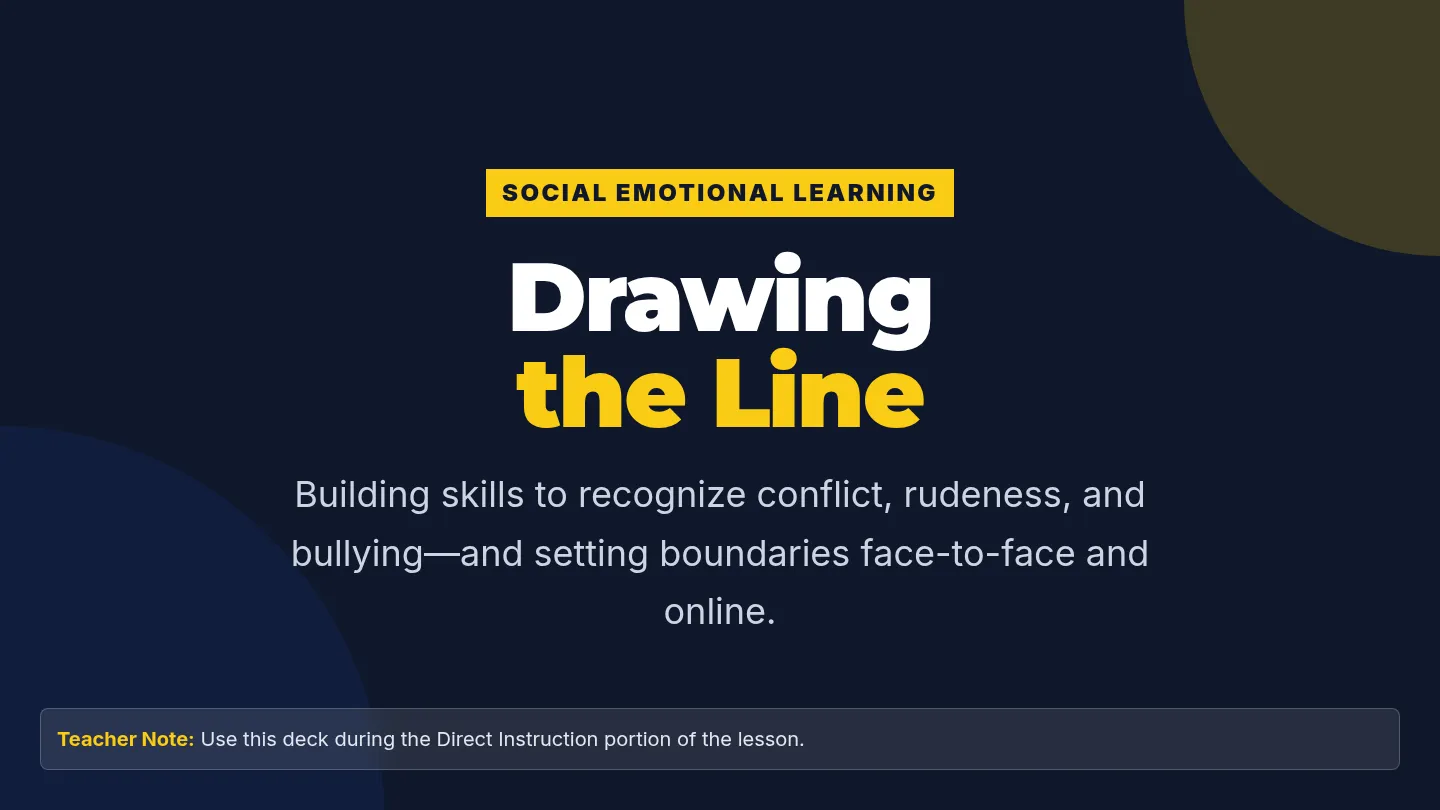 Boundary and Bullying Visual Guide Slides