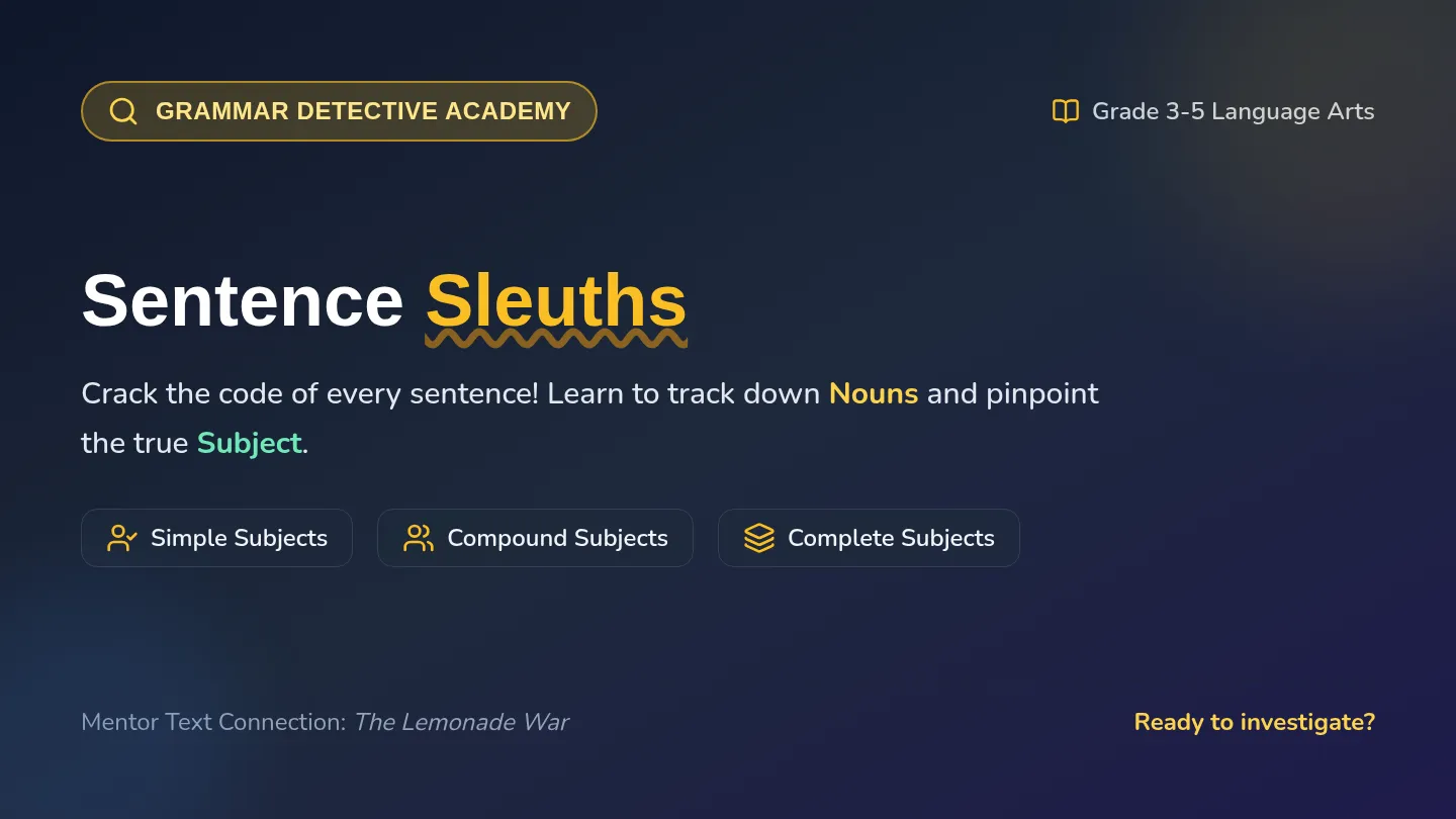 Sentence Sleuths Slides