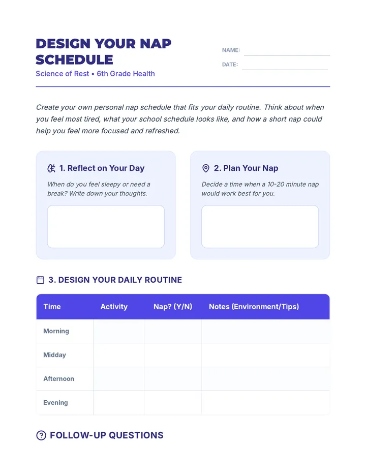 Design Your Nap Schedule Activity