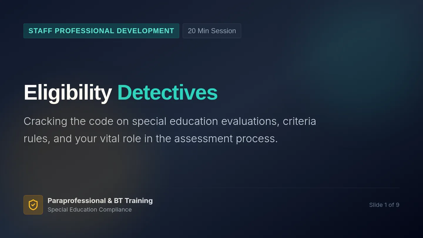 Eligibility Detectives Slides