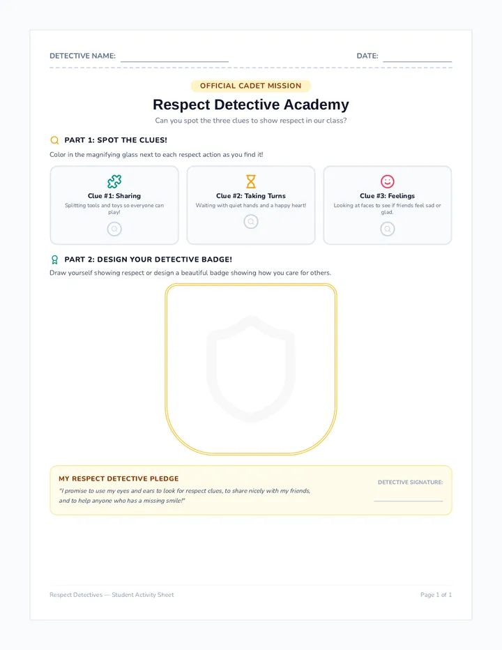 Respect Detectives Activity