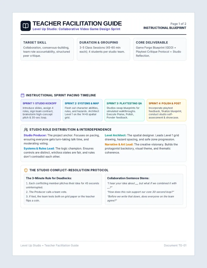 Game Studio Teacher Guide