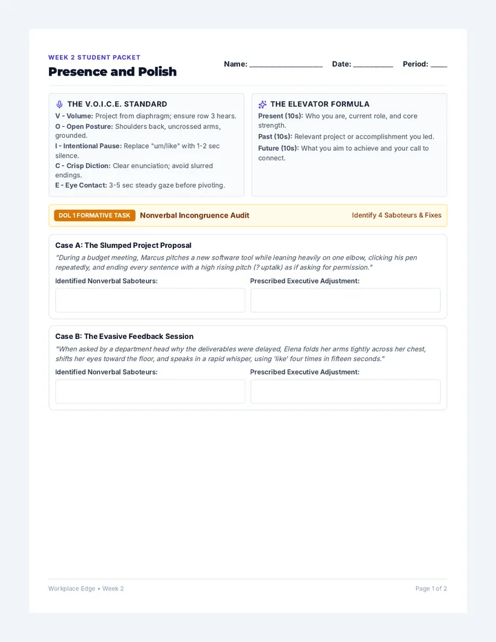 Presence and Polish Student Packet