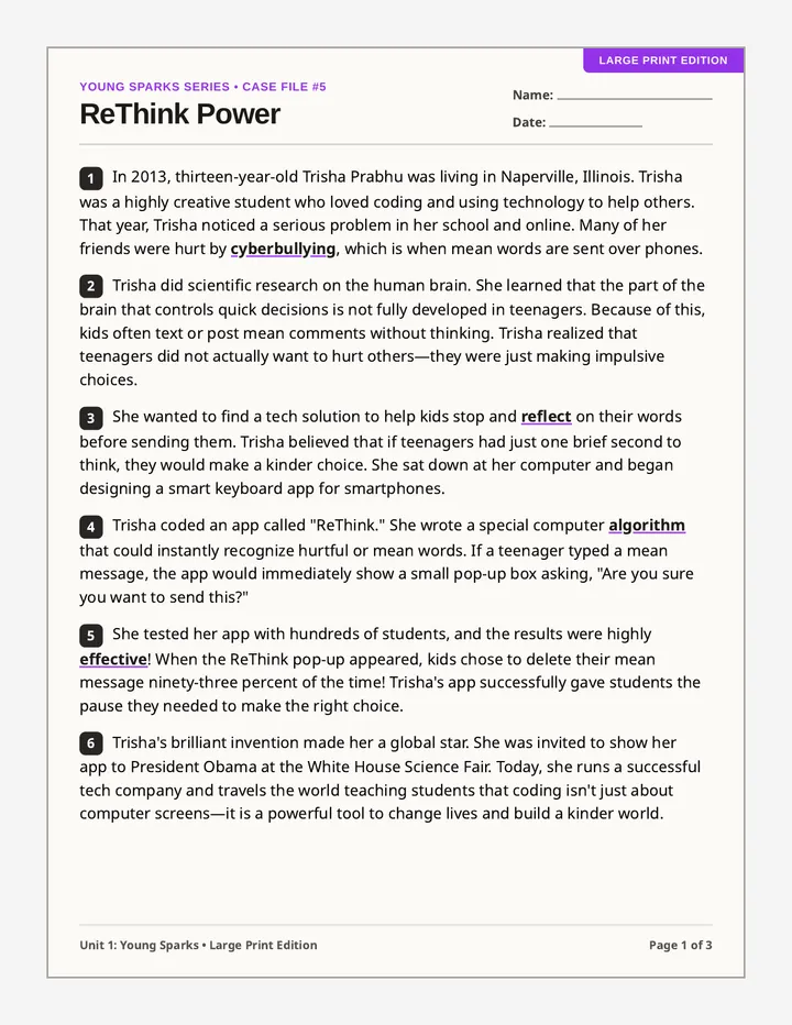 ReThink App Worksheet