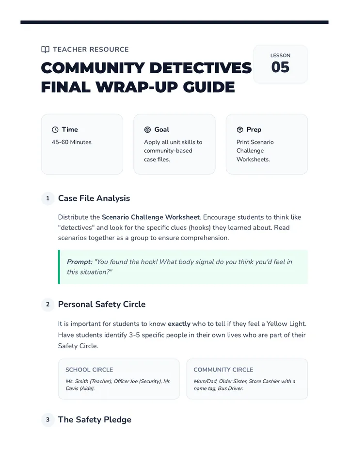 Community Detectives Teacher Guide