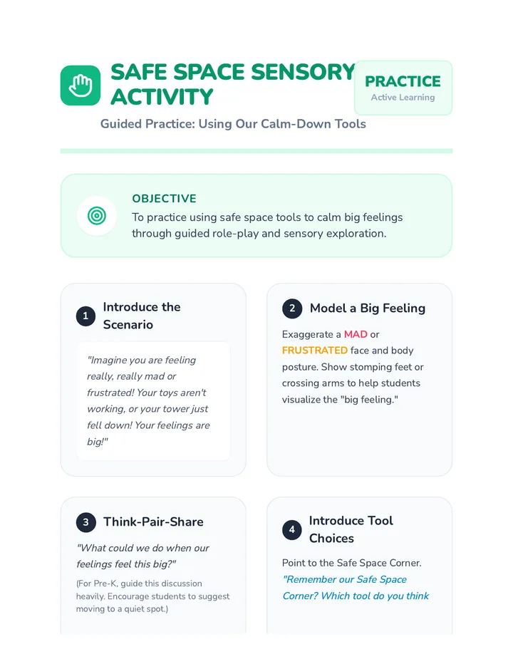Safe Space Sensory Activity