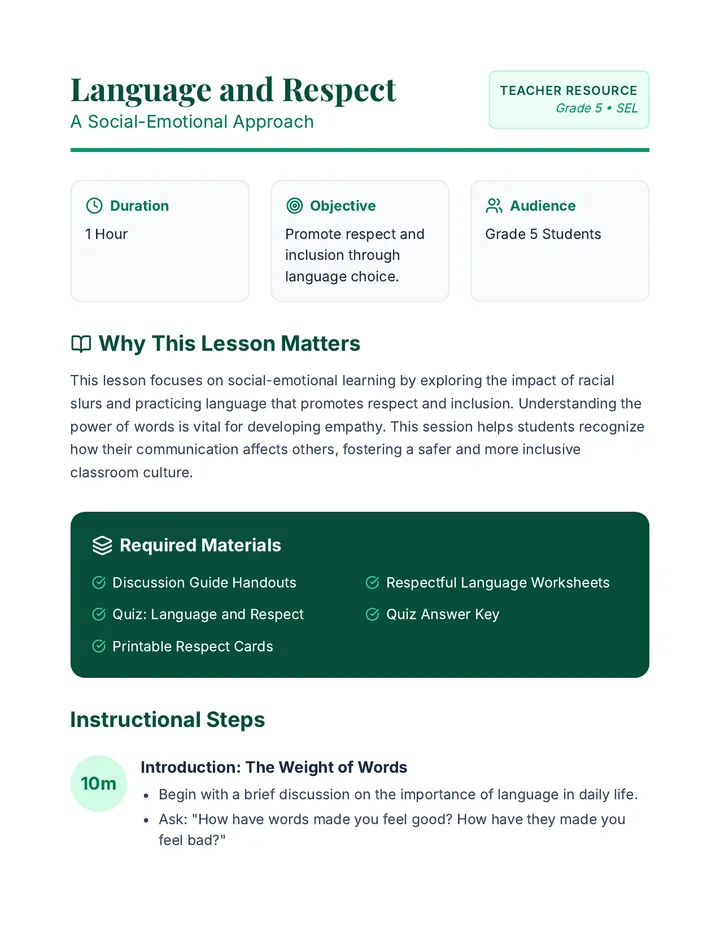Connection Builder Lesson Plan