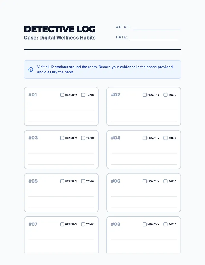 Detective Log Worksheet