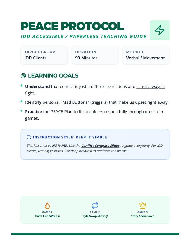 Peace Protocol Teacher Guide