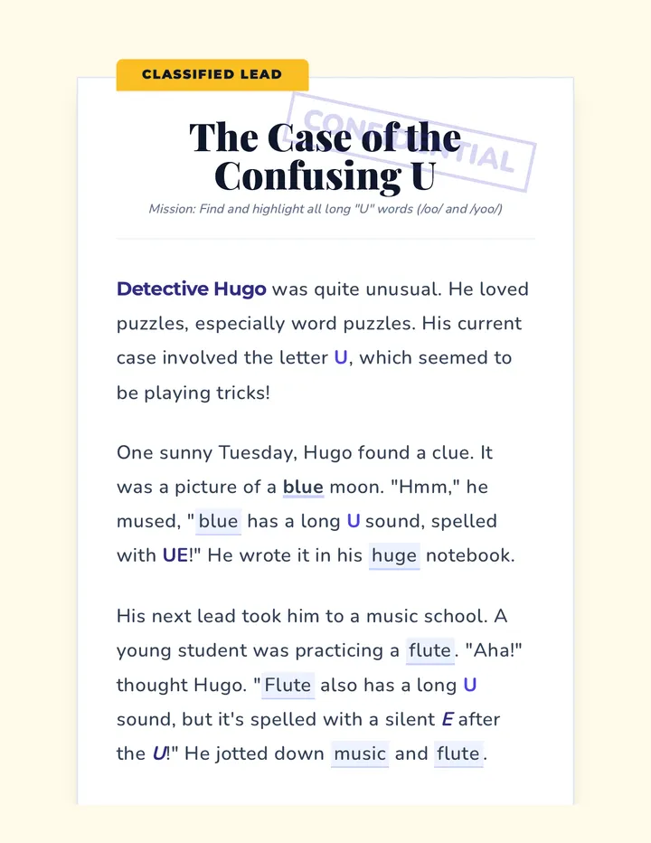 The Case of the Confusing U Reading