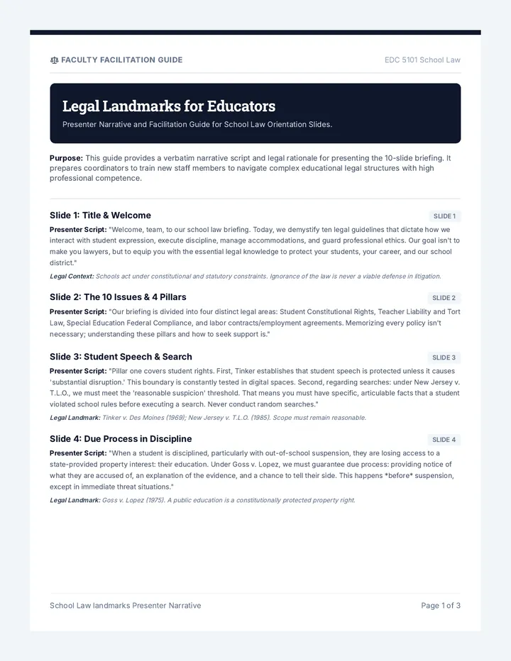Legal Presenter Guide