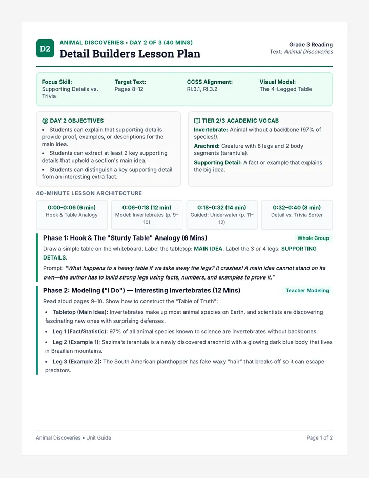 Detail Builders Lesson Plan
