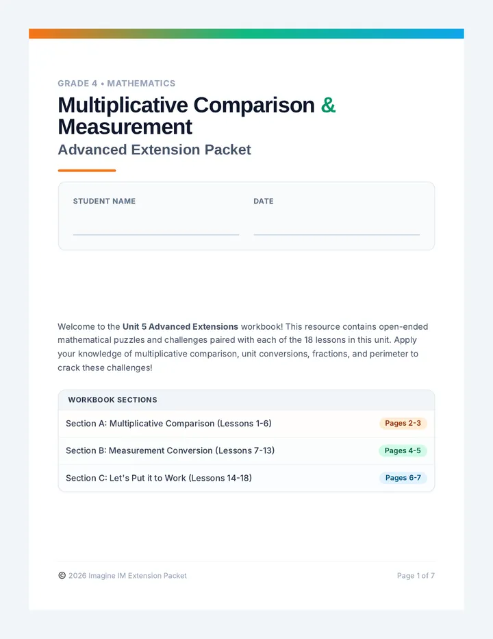 Unit 5 Extension Workbook