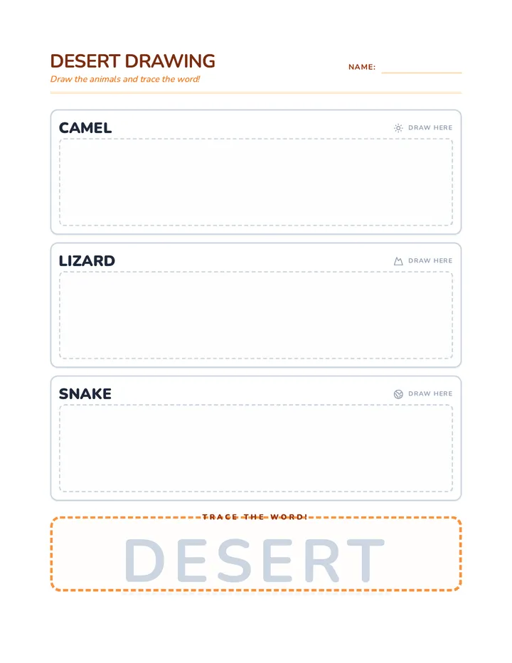 Desert Drawing Worksheet