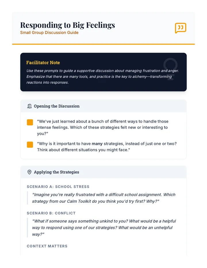 Responding to Big Feelings Discussion Guide