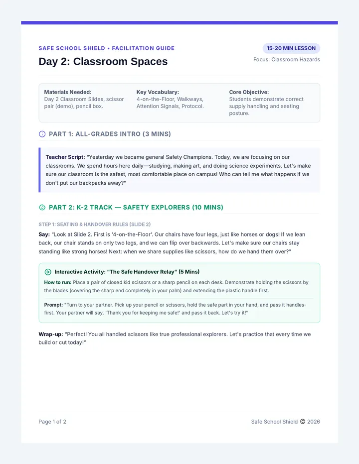 Classroom Safety Script