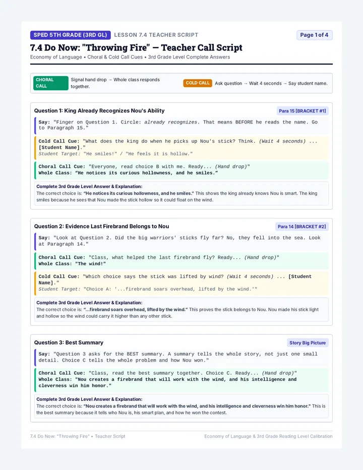 Throwing Fire Teacher Script