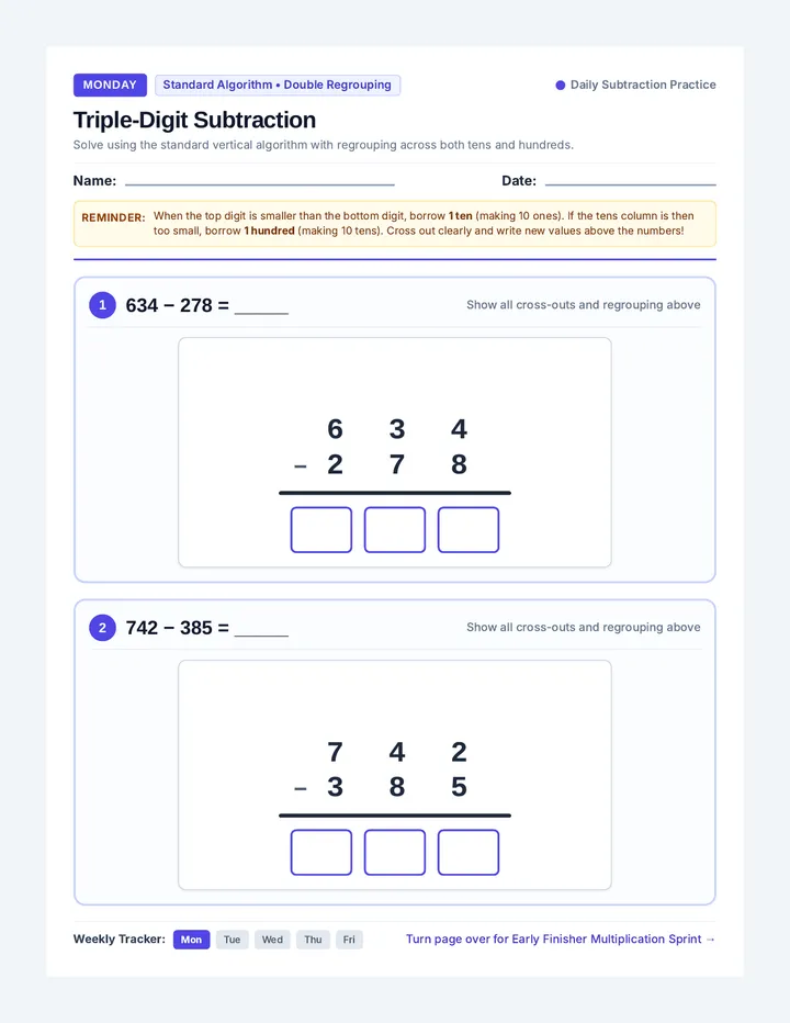 Monday Practice Worksheet
