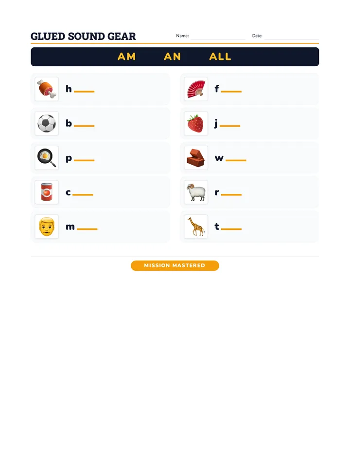 Glued Sound Gear Worksheet