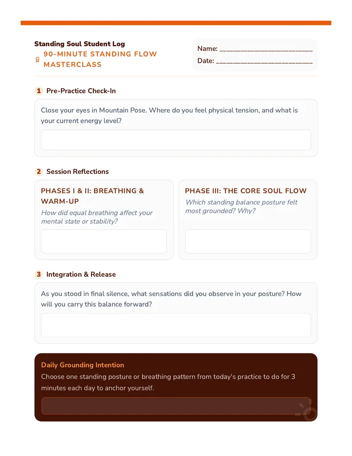 Standing Soul Student Log