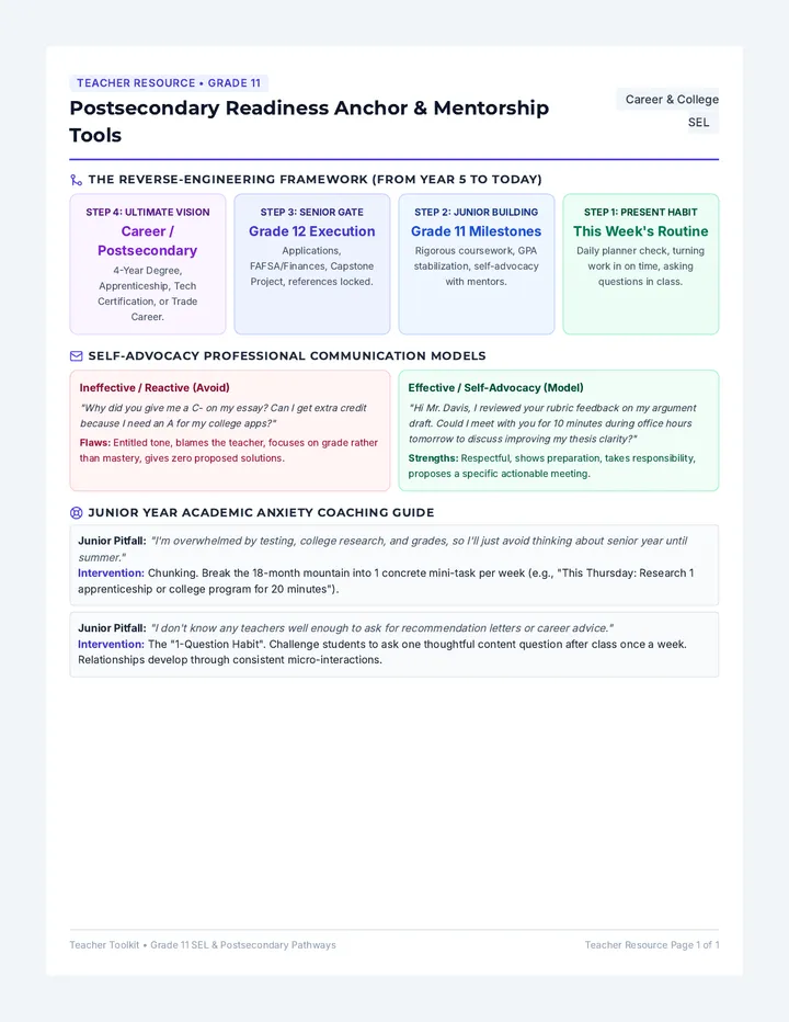 Postsecondary Readiness Teacher Resource