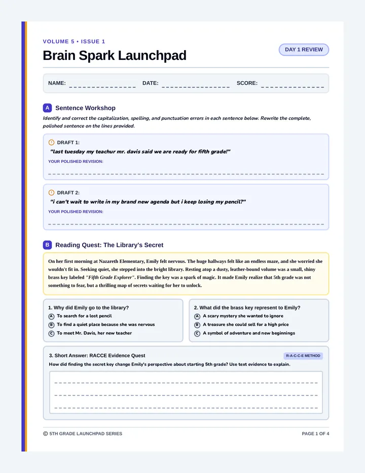 Brain Spark Student Packet