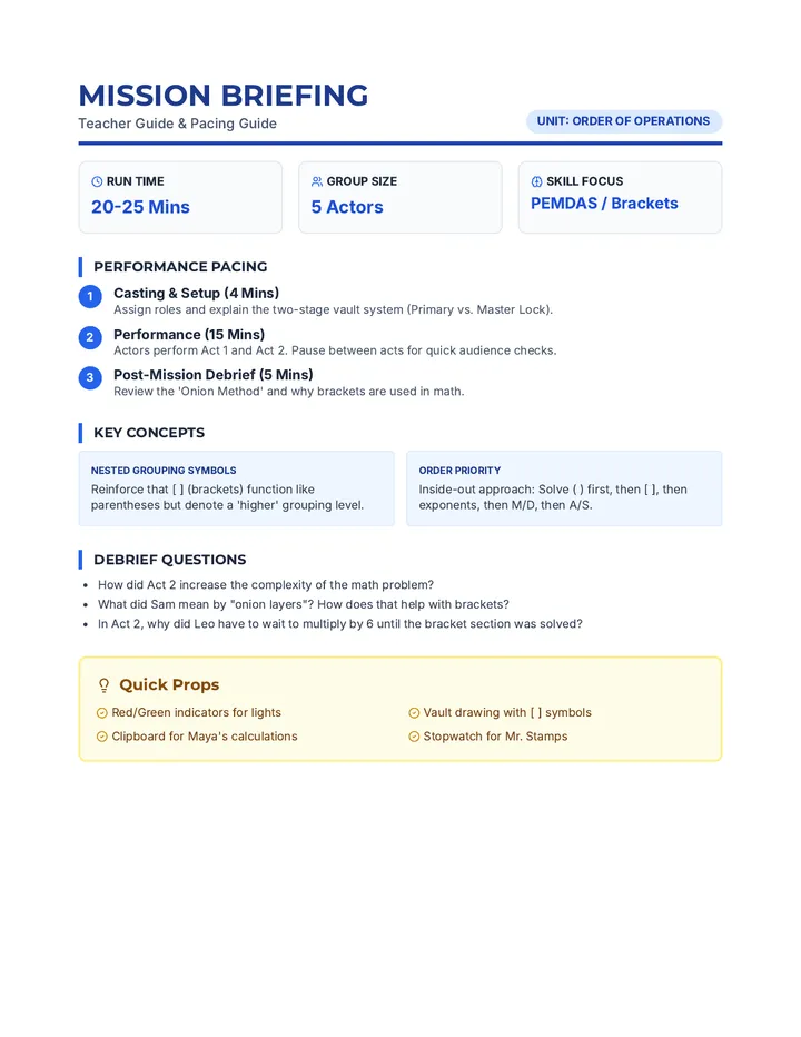 Mission Briefing Teacher Guide