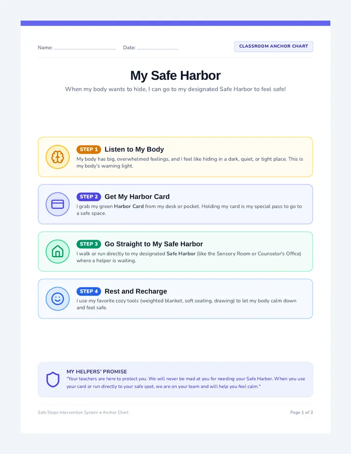 Safe Steps Student Printables